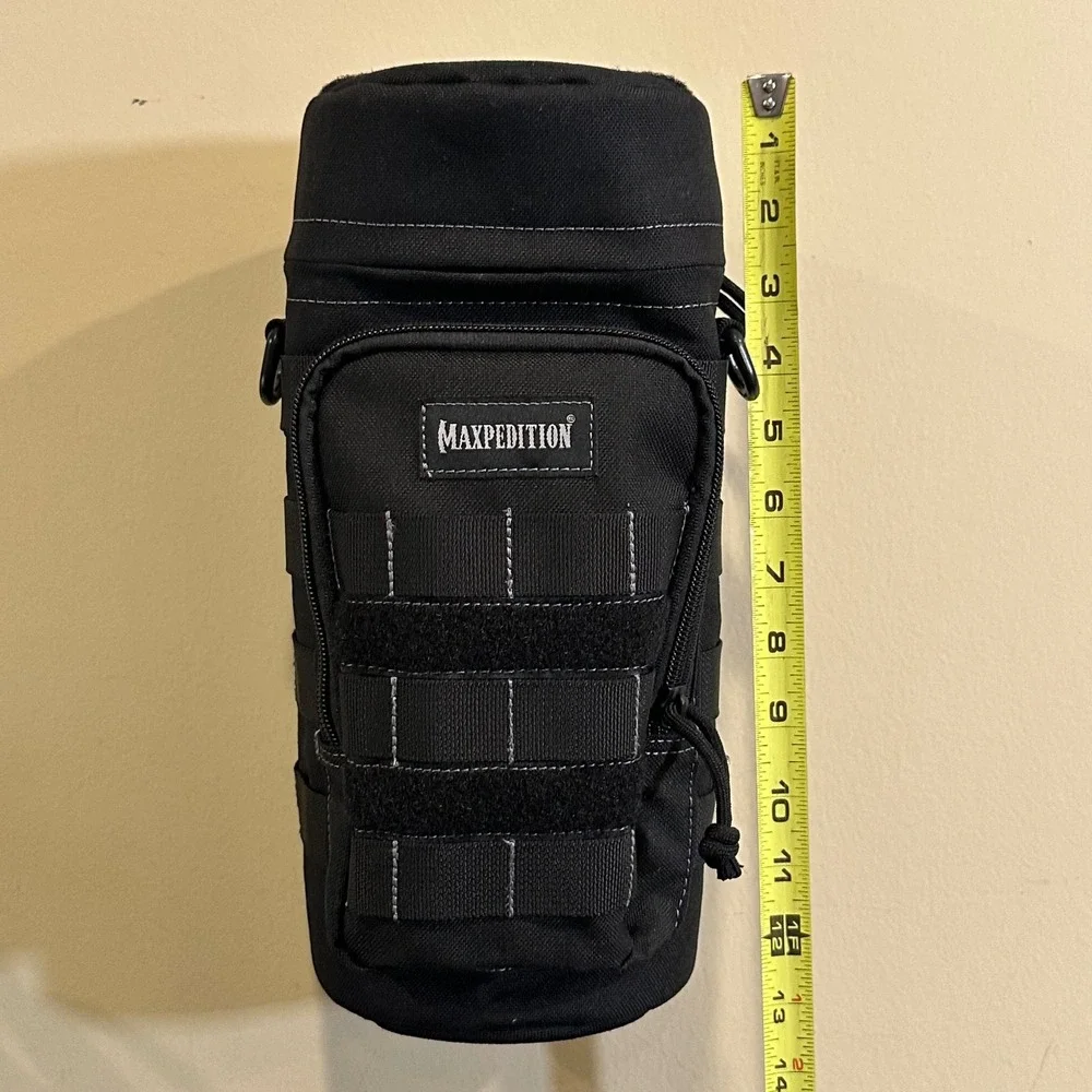 Maxpedition 12x5 Bottle Holder Black Tactical MOLLE Padded Pouch 0325B